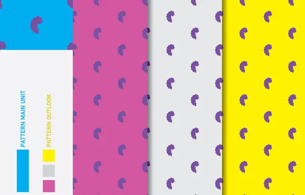 Renksiz tekstil kumaş desen koleksiyon vektör çizimi