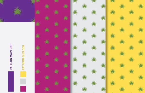 Palmira palmiye yaprağı renksiz tekstil kumaş desen koleksiyon vektörü illüstrasyonu