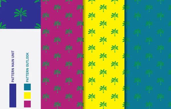 Muz ağacı renksiz tekstil kumaş desen koleksiyon vektörü çizimi