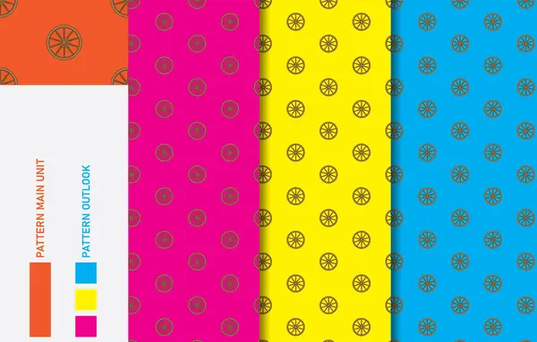 Çarkıfelek renksiz tekstil kumaş desen koleksiyon vektörü çizimi