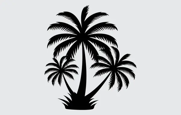 Palmiye ağacı siluet vektör sanatı Resimleri beyaz arkaplanda izole
