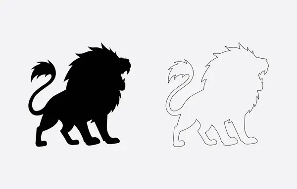 Aslan vektör çizimi beyaz arkaplanda izole edildi