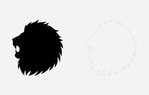 Aslan baş vektör sanatı Beyaz arkaplanda izole