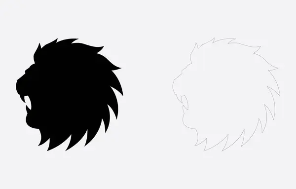 Aslan baş vektör sanatı Beyaz arkaplanda izole