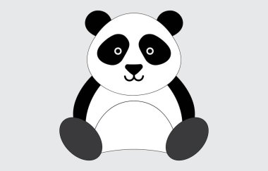 Beyaz arkaplanda elle çizilmiş sevimli panda çizimi