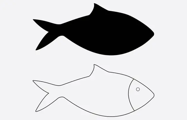 Hilsa siluet vektör sanatı Beyaz arka planda izole
