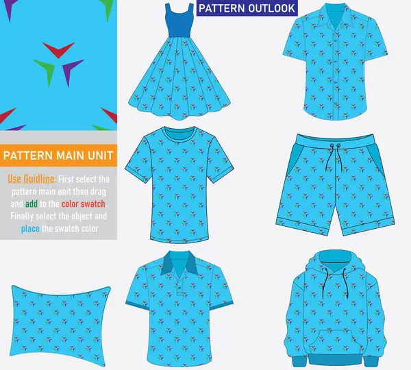 Renksiz tekstil kumaş desen koleksiyon vektör çizimi