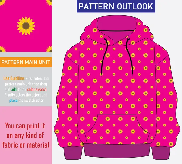 Renkli çiçek dikişsiz tekstil kumaş desenli koleksiyon vektör çizimi