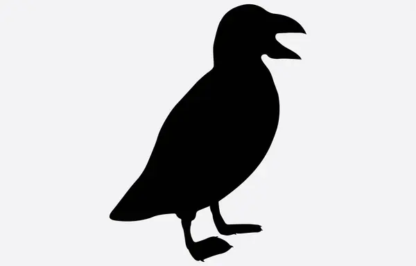 Puffin kuşu siluet vektör sanatı Beyaz arka planda izole