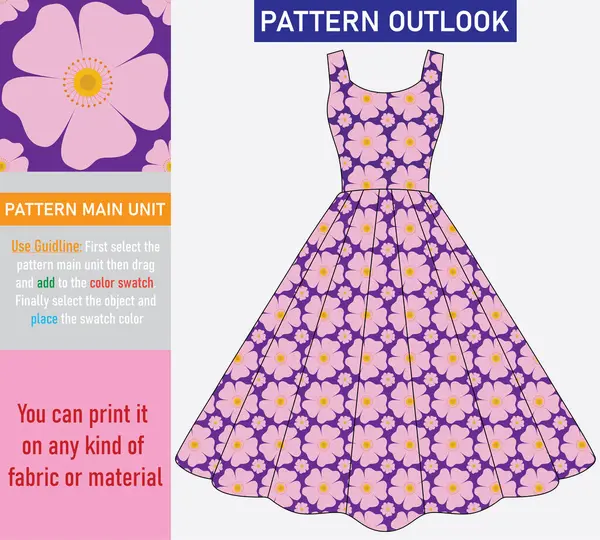 Renkli çiçek dikişsiz tekstil deseni tasarımı