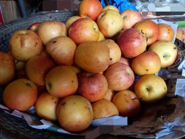 Fresh Pakistani Apples in a fruit shop clipart