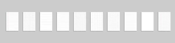 Papier Avec Des Feuilles Vierges Carrées Lignées Feuille Papier Ligne — Image vectorielle