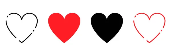 Coeur Cœurs Icônes Vectorielles Isolées Dans Design Simple Illustration Vectorielle — Image vectorielle
