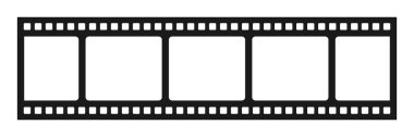 Vector Film Strip. Sinema Film Strip konsepti. Şablon film şeridi, izole. Vektör illüstrasyonu