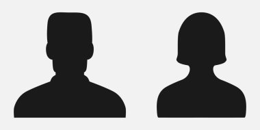 İnsanların simgeleri. Erkek ve kadın vektör simgeleri. Vektör illüstrasyonu