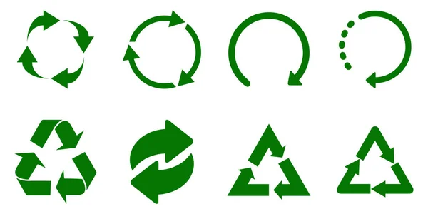 Символ Переробки Колекція Піктограм Переробки Векторні Ілюстрації — стоковий вектор