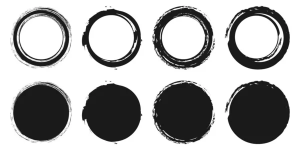 グランジ 丸みを帯びた形 ブラック グランジ スタンプ ベクターイラスト — ストックベクタ