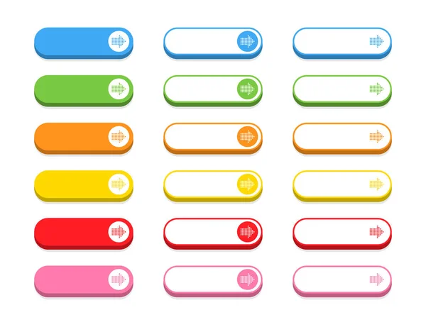 Düğme Koleksiyonu Büyük Renkli Düğmeler Izole Edilmiş Modern Düğmeler Vektör — Stok Vektör