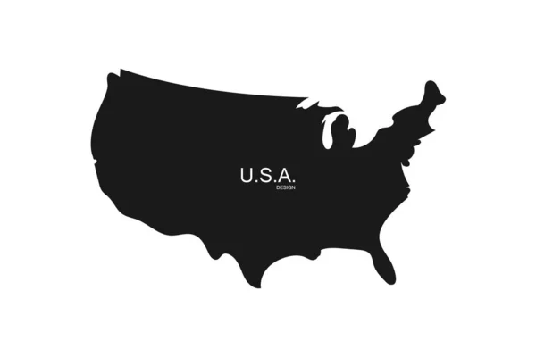 Enkel Usa Karta Amerika Karta Enkel Design Förenta Staternas Vektorikon — Stock vektor