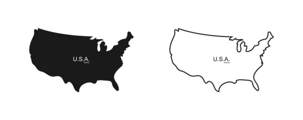 Карта Сша Проста Карта Америки Простом Плоском Линейном Дизайне Векторная — стоковый вектор