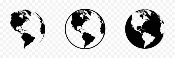 Globo Terra Mapa Mundo Círculo Coleção Globos Terra Mapa Mundo — Vetor de Stock