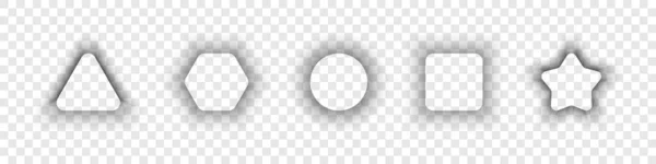 Collection Ombre Ombre Réaliste Avec Des Bords Doux Différentes Formes — Image vectorielle