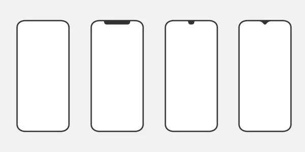 Smartphone Téléphone Modèle Téléphones Mobiles Isolés Illustration Vectorielle — Image vectorielle