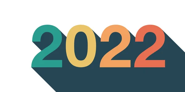 Szczęśliwego Nowego Roku 2022 2021 Kolorowe Wzory Liczb Logo 2022 — Wektor stockowy