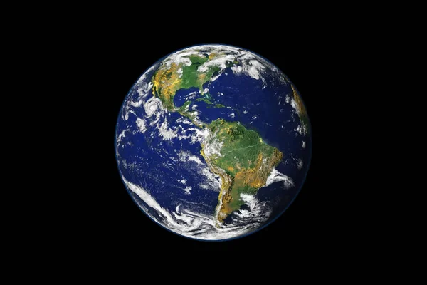Země Realistická Planeta Země Země Černém Pozadí Vektorová Ilustrace — Stockový vektor
