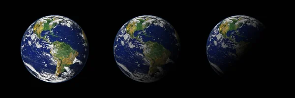 收集具有不同阴影的地球 3D型地球仪 矢量说明 — 图库矢量图片