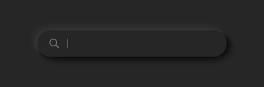 Arama barı. Neumorfizm tasarımı. 3D görüntüleme. Web Arama düğmesi konsepti. Gölgeli pencereyi arayın. Vektör illüstrasyonu
