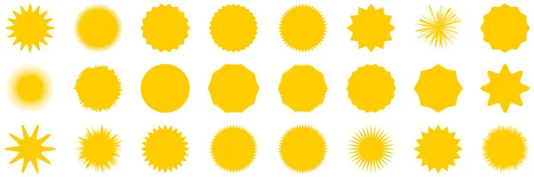 Ikona Wektora Słońca Żółte Promienie Słoneczne Promień Słońca Słoneczna Ilustracja — Wektor stockowy