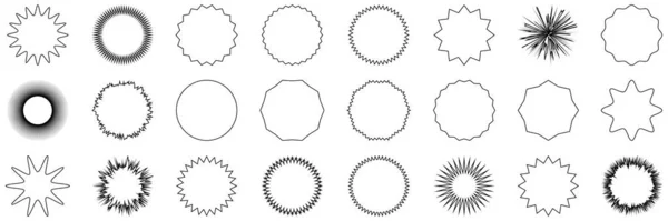 Icone Vettoriali Della Collezione Sun Raggi Del Sole Illustrazione Vettoriale — Vettoriale Stock