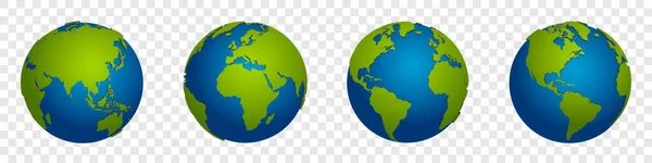 Gerçekçi Dünya Küresi Koleksiyonu Dünya Haritası Dünya Haritası Gerçekçi Vektör — Stok Vektör