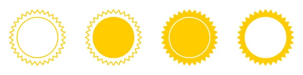 Ícones Vetor Solar Raios Solares Cor Amarela Ilustração Vetorial —  Vetores de Stock