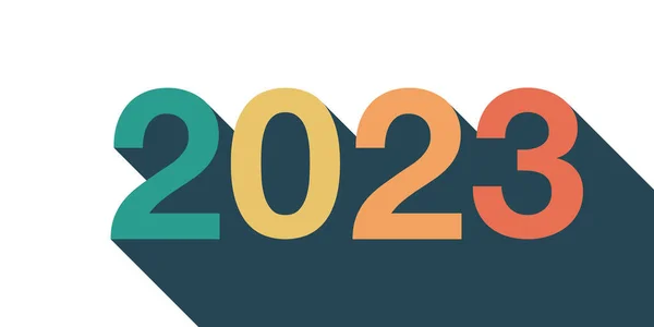 2023 Feliz Ano Novo 2023 Modelos Design Números Coloridos 2023 — Vetor de Stock