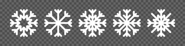 Collection Flocons Neige Blancs Flocon Neige Neige Flocons Neige Icônes — Image vectorielle