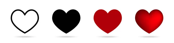 Sammlung Von Herzvektorsymbolen Liebessymbol Herz Verschiedenen Stilen Vektorillustration — Stockvektor