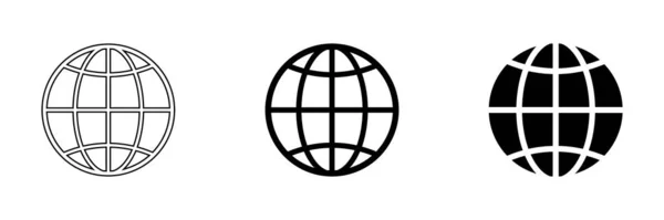 Earth Globes Iconos Diseño Web Earth Globe Moderno Diseño Plano — Vector de stock