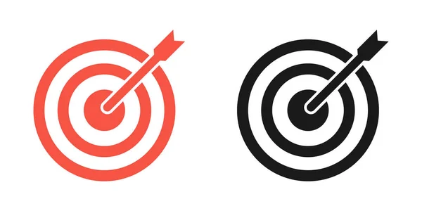Target Vector Icon Arrow Goal Symbols Archery Targets Web Design — Stock Vector