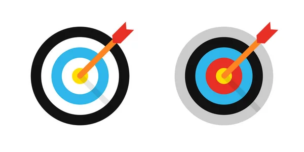 Target Arrows Goal Symbols Archery Targets Arrow Vector Illustration — Stock Vector