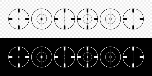 Cible Icônes Vectorielles Sniper Aim Objectif Visé Ciblage Objectif Focus — Image vectorielle