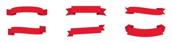 Red Ribbon Banner Fitas Vermelhas Banners Isolado Fundo Transparente Banner —  Vetores de Stock