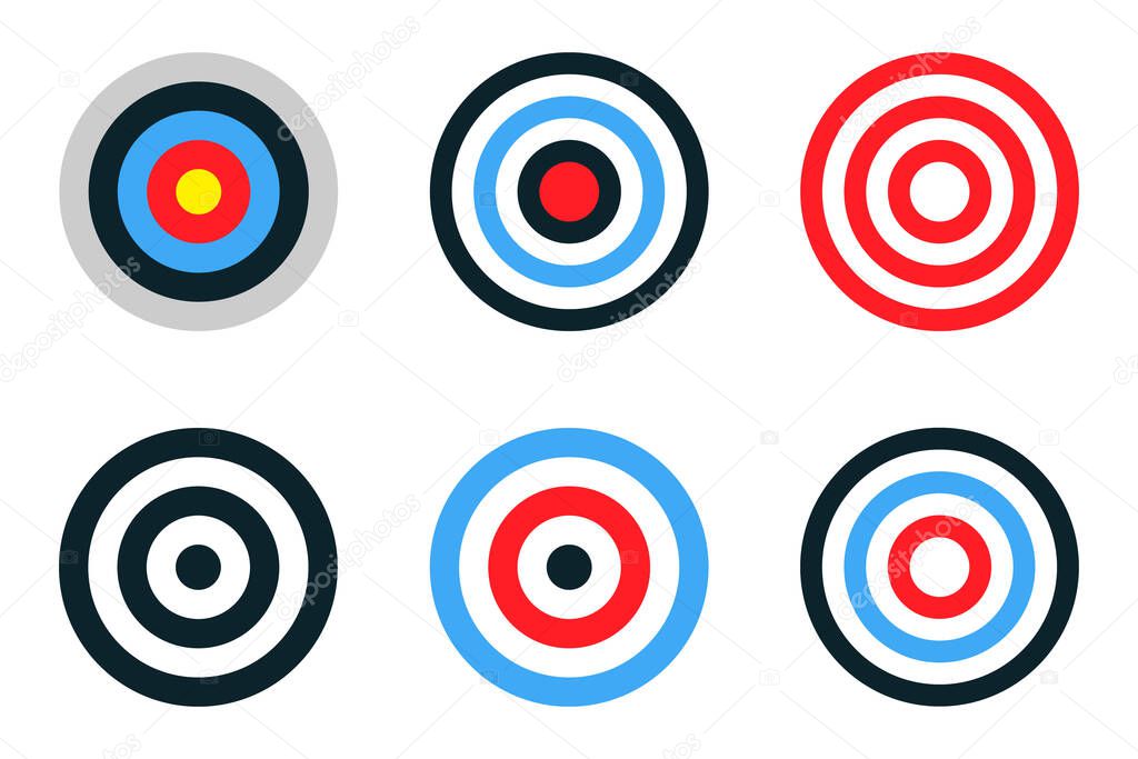 Archery Target. Vector Target collection. Target - vector icons, isolated. Vector illustration