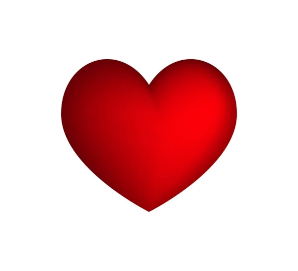 Kalp Kırmızı Kalp Kırmızı Kalp Vektör Gerçekçi Ikonu Vektör Illüstrasyonu — Stok Vektör