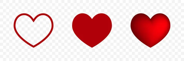 Herzrotes Vektorsymbol Liebessymbolkonzept Valentinstag Rote Herzen Vektorillustration — Stockvektor
