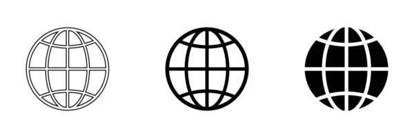 Земные Глобусы Иконки Веб Дизайне Земной Глобус Современной Простой Плоской — стоковый вектор