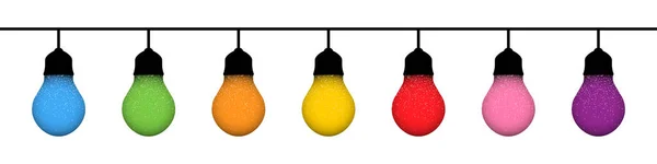 Ampoules Noël Ampoules Noël Colorées Isolées Sur Fond Blanc Guirlandes — Image vectorielle