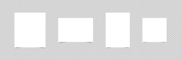 白皮书 空白纸片 带阴影的纸片 在透明的背景上隔离 A4格式的文件模板 矢量说明 — 图库矢量图片