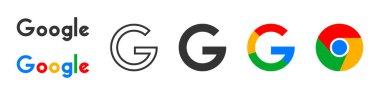 Google logosu. Google arama çubuğu. Google vektör simgesi. Sosyal medya simgeleri